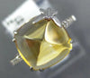 ESTATE 5.34CT DIAMOND & AAA YELLOW TOPAZ 14KT WHITE GOLD PYRAMID BUTTERFLY RING