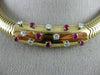 ANTIQUE 1.0CT OLD MINE DIAMOND RUBY 14K YELLOW GOLD SNAKE TUBAGOS NECKLACE #2295