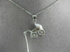 ANTIQUE 14KT WHITE GOLD 3D HANDCRAFTED BABY CARRIAGE FLOATING PENDANT & CHAIN