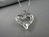 ESTATE .90CT DIAMOND 14KT WHITE GOLD CLASSIC OPEN HEART FLOATING PENDANT #17303