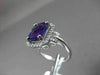 ESTATE WIDE 3.16CTW DIAMOND & AAA EXTRA FACET AMETHYST 14KT WHITE GOLD HALO RING