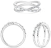 .41CT DIAMOND 14K WHITE GOLD 3D ROUND & BAGUETTE CRISS CROSS INFINITY LOVE RING