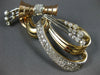 ANTIQUE LARGE 7.0CT OLD MINE DIAMOND 14K WHITE & ROSE GOLD FLORAL BOW BROOCH 817