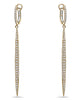 ESTATE 1.21CT DIAMOND 18KT YELLOW GOLD ELONGATED BAR LEVERBACK HANGING EARRINGS