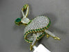 ESTATE LARGE 3.30CT DIAMOND & AAA EMERALD 14KT YELLOW GOLD BALLERINA BROOCH PIN