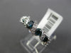 ESTATE .87CT WHITE & BLUE DIAMOND 14KT WHITE GOLD 5 STONE CRISS CROSS LOVE RING