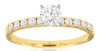 ESTATE .70CT DIAMOND 14K YELLOW GOLD CLASSIC ROUND SEMI ETERNITY ENGAGEMENT RING