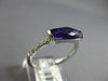 ESTATE 1.31CT DIAMOND & AAA AMETHYST 14KT WHITE GOLD 3D CLASSIC BAR RING