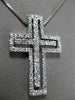 ESTATE .80CT DIAMOND 18KT WHITE GOLD 3D HANDCRAFTED FLOATING CROSS PENDANT 13084