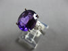 LARGE 4.04CT DIAMOND & AAA AMETHYST 14KT WHITE GOLD OVAL & ROUND ENGAGEMENT RING