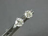 ESTATE .93CT DIAMOND 14KT WHITE GOLD 3D CLASSIC ROUND FOUR PRONG STUD EARRINGS