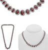 LARGE 44.52CT DIAMOND & AAA RUBY 18KT WHITE GOLD 3D OVAL & ROUND TENNIS NECKLACE