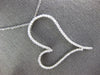 ESTATE EXTRA LARGE 1.90CT DIAMOND 14KT WHITE GOLD 3D OPEN HEART SIDEWAYS PENDANT