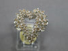 ESTATE LARGE .80CT DIAMOND 14KT WHITE GOLD 3D OPEN HEART LOVE RING