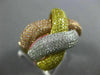 EXTRA LARGE 2.18CT MULTI COLOR DIAMOND 18KT TRI COLOR GOLD 3D CRISS CROSS RING