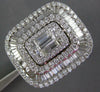 5.59CT DIAMOND 18K WHITE GOLD 3D ROUND & BAGUETTE BALLERINA SQUARE COCKTAIL RING