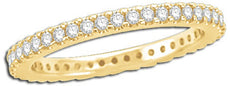 ESTATE 0.5CT DIAMOND 14KT YELLOW GOLD 3D ROUND CLASSIC ETERNITY ANNIVERSARY RING