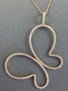 EXTRA LARGE 1.32CT DIAMOND 14KT ROSE GOLD 3D DOUBLE HEART BUTTERFLY LOVE PENDANT