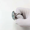 EXTRA LARGE 87.66CT DIAMOND & AAA AQUAMARINE 18KT WHITE GOLD OVAL FILIGREE RING