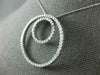 ESTATE 1.45CT DIAMOND 14K WHITE GOLD 3D DOUBLE CIRCLE OF LIFE LOVE PENDANT #1081
