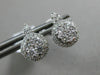 ESTATE .58CT ROUND DIAMOND 18KT WHITE GOLD 3D CLUSTER HALO STUD EARRINGS F/G VS