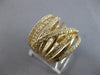 EXTRA LARGE 1.70CT DIAMOND 14KT YELLOW GOLD 3D MULTI ROW CRISS CROSS FUN RING