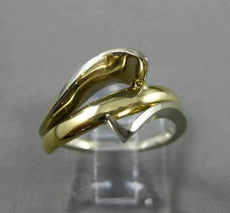 ESTATE 14KT WHITE & YELLOW GOLD 3D PEAR SHAPE SEMI MOUNT ENGAGEMENT RING #24600
