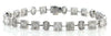 4.17CT DIAMOND 18K WHITE GOLD ROUND & BAGUETTE SQUARE & OVAL FUN TENNIS BRACELET