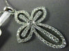 ESTATE LARGE 1.15CT DIAMOND 18KT WHITE GOLD 3D FLOWER CROSS FLOATING PENDADNT