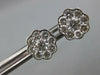 ESTATE LARGE 1.42CT DIAMOND 18KT WHITE GOLD CLUSTER BEZEL FLOWER STUD EARRINGS