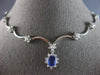 LARGE & LONG 4.60CT DIAMOND & AAA TANZANITE 14KT WHITE GOLD FLOWER DROP NECKLACE