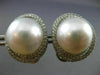 ESTATE LARGE 1.15CT DIAMOND & AAA SOUTH SEA PEARL 18KT WHITE GOLD STUD EARRINGS