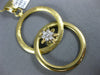 ESTATE LARGE .19CT DIAMOND 18K YELLOW GOLD FLOWER CIRCULAR LOVE KNOT FUN PENDANT
