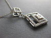 LARGE .60CT DIAMOND 14KT WHITE GOLD 3D ROUND SQUARE GEOMETRICAL FOATING PENDANT