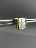 ESTATE 1.75CT DIAMOND 14K YELLOW GOLD 9 STONE CLASSIC SQUARE STUD EARRINGS 7.5mm