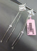 LARGE 1.1CT DIAMOND 18K WHITE GOLD ROUND & BAGUETTE CHANDELIER HANGING EARRINGS