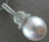 ESTATE LARGE .60CT DIAMOND & AAA SOUTH SEA PEARL 14K WHITE GOLD FLOATING PENDANT