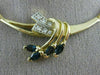 ANTIQUE 1.20CT DIAMOND & AAA SAPPHIRE 14K YELLOW GOLD 3D MARQUISE NECKLACE #2690