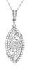 .77CT DIAMOND 18KT WHITE GOLD FLOWER CLUSTER MARQUISE SHAPE CRISS CROSS PENDANT
