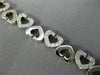 ANTIQUE 1.0CT DIAMOND 14KT WHITE GOLD 3D CLASSIC OPEN HEART LOVE BRACELET #17775