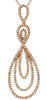 .63CT DIAMOND 14KT ROSE GOLD MULTI ROW INFINITY TEAR DROP LOVE FLOATING PENDANT