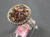 LARGE 2.67CT WHITE & PINK DIAMOND 18K WHITE & ROSE GOLD CLUSTER ANNIVERSARY RING