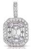 LARGE 1.05CT DIAMOND 14KT WHITE GOLD 3D OCTAGON INVISIBLE BEZEL FLOATING PENDANT