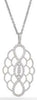 ESTATE 0.35CT DIAMOND 14KT WHITE GOLD 3D CLASSIC OPEN FLOWER FUN OVAL PENDANT