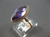 LARGE 3.4CT DIAMOND & AAA AMETHYST 14KT ROSE GOLD MARQUISE & ROUND HALO FUN RING