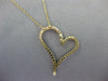ESTATE .43CT DIAMOND 14KT YELLOW GOLD OPEN HEART SIDEWAYS LOVE FLOATING PENDANT