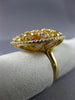 ESTATE LARGE GIA 4.22CT MULTI COLOR FANCY DIAMOND 18K 2 TONE GOLD CLUSTER RING