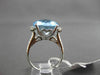 ANTIQUE 7.54CTW AAA EXTRA FACET BLUE TOPAZ & DIAMOND 14K WHITE GOLD HEART RING