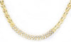 ESTATE 2.05CT DIAMOND 14KT YELLOW GOLD ROUND BEZEL 2 ROW V SHAPE LOVE NECKLACE