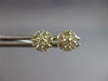 ESTATE SMALL .53CT DIAMOND 14KT YELLOW GOLD 3D CLASSIC FLOWER STUD EARRINGS